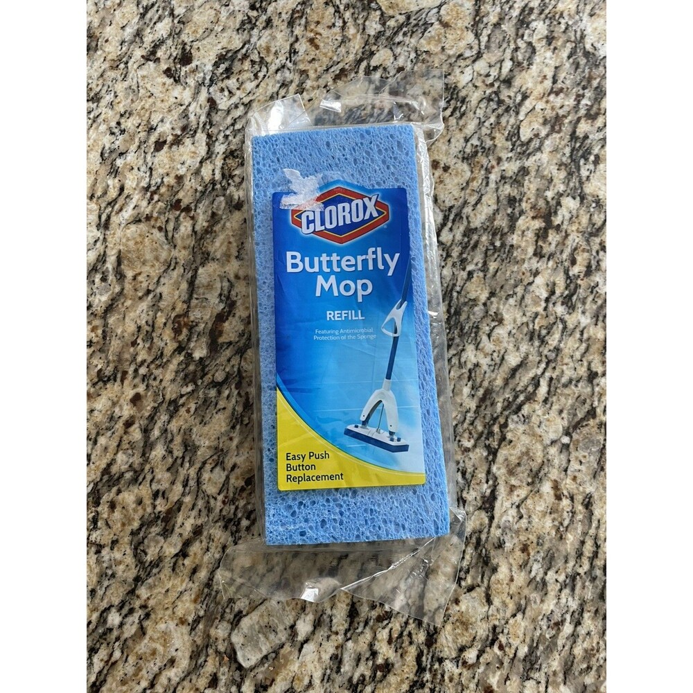 Clorox Easy Push Button Replacement Butterfly Mop sponge Refill Antimicrobial